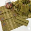 Light Olive Green Chiffon Embroidery 3-Piece Suit