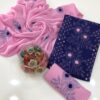 Light Pink & Blue Embroidered Lawn 3-Piece Set with Mirror Work