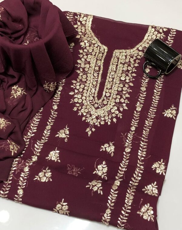 Mehroon Cotton Crinkle 2PC Set