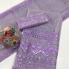 Purple Khaddi Net Embroidery Shirt & Dupatta Set