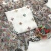 White Multi-Color Khaddi Net 2-Piece Embroidered Dress