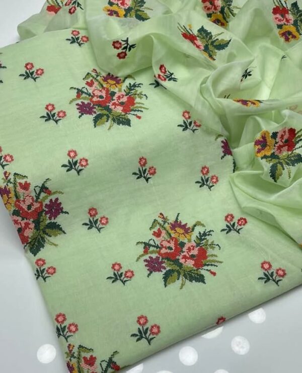 Paper Cotton 2-Piece Suit – Booti Jaal Embroidered Shirt & Dupatta - Image 5