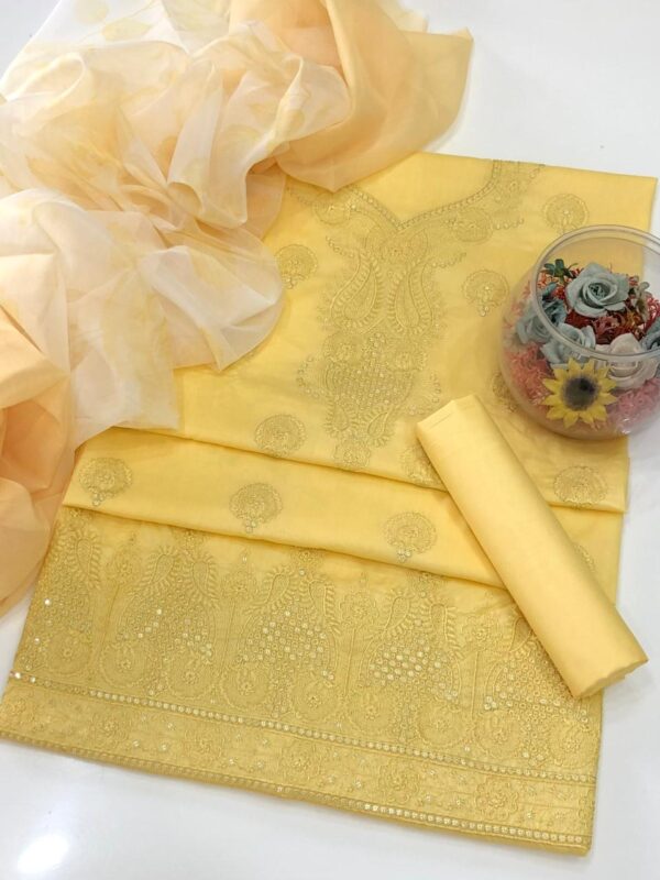 GTM Lawn 3-Piece Suit – Embroidered Shirt with Digital Printed Chiffon Dupatta - Image 2