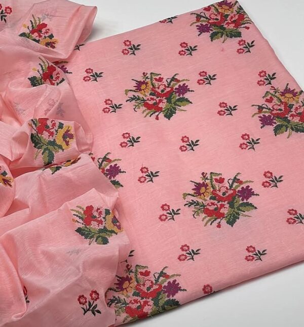 Paper Cotton 2-Piece Suit – Booti Jaal Embroidered Shirt & Dupatta - Image 3