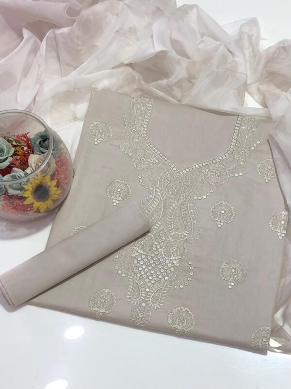 GTM Lawn 3-Piece Suit – Embroidered Shirt with Digital Printed Chiffon Dupatta - Image 6